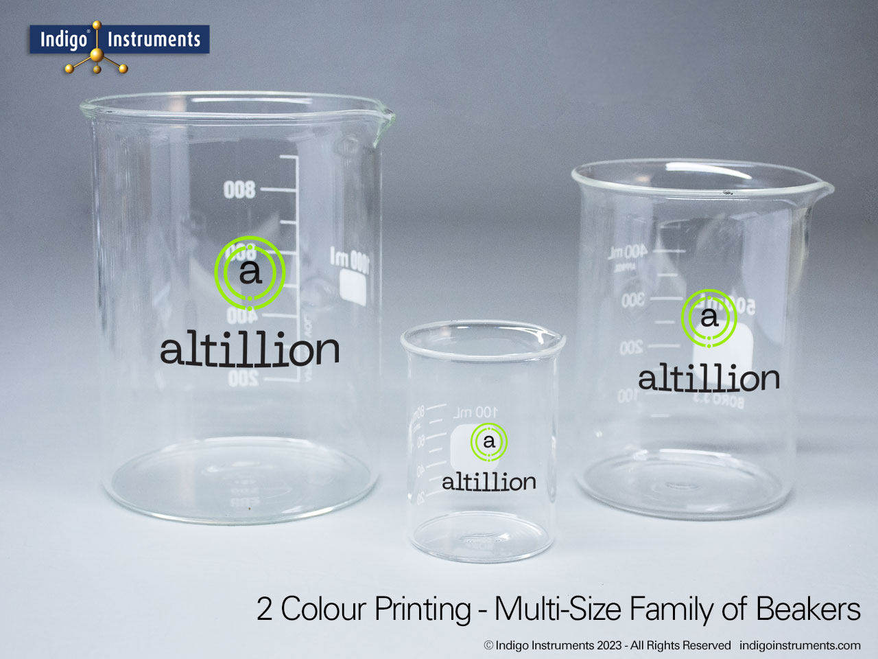 2 Color Screen Printed Glass Beakers