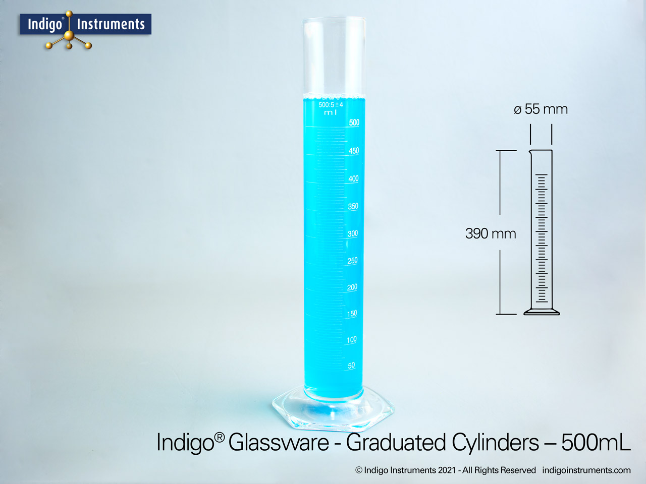 500 Ml Graduated Cylinder Glass Density Measuring Cylinder 500ml 500cc Display Glassware