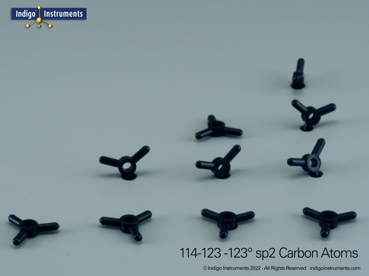 3 Prong 114-123-123° sp2 Black Trigonal Atom