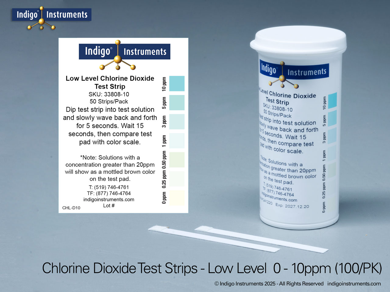 Chlorine Dioxide Test Strips Low Range