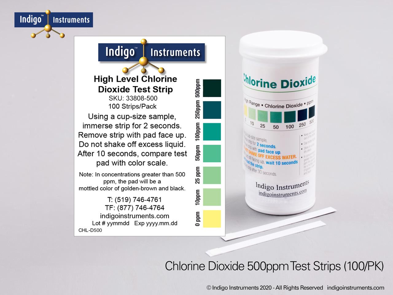 High Range Chlorine Dioxide Test Strips