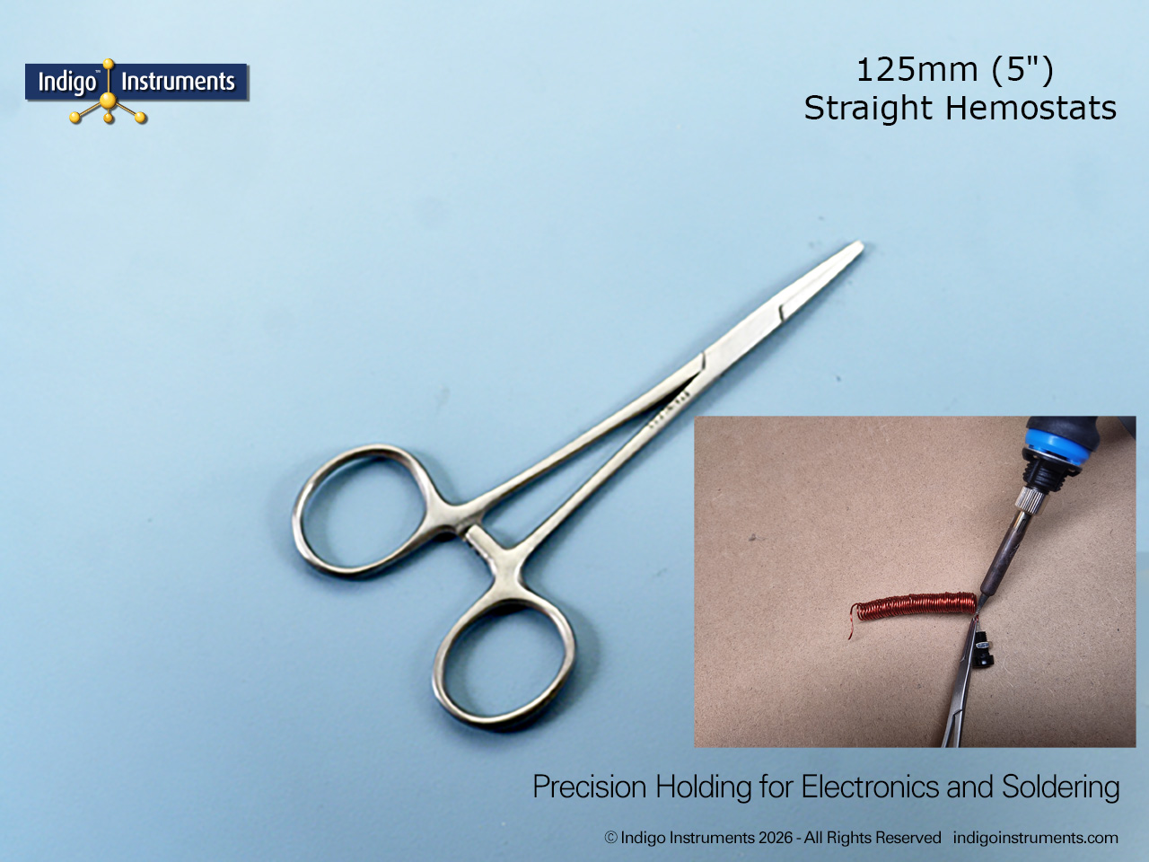 Electronics Soldering Str. Hemostat 135mm (5.5")
