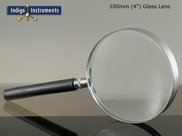 Magnifying Glass, 100mm (4) Glass Lens, Metal Frame/Plastic Handle; Magnifying  Glass Burning Paper