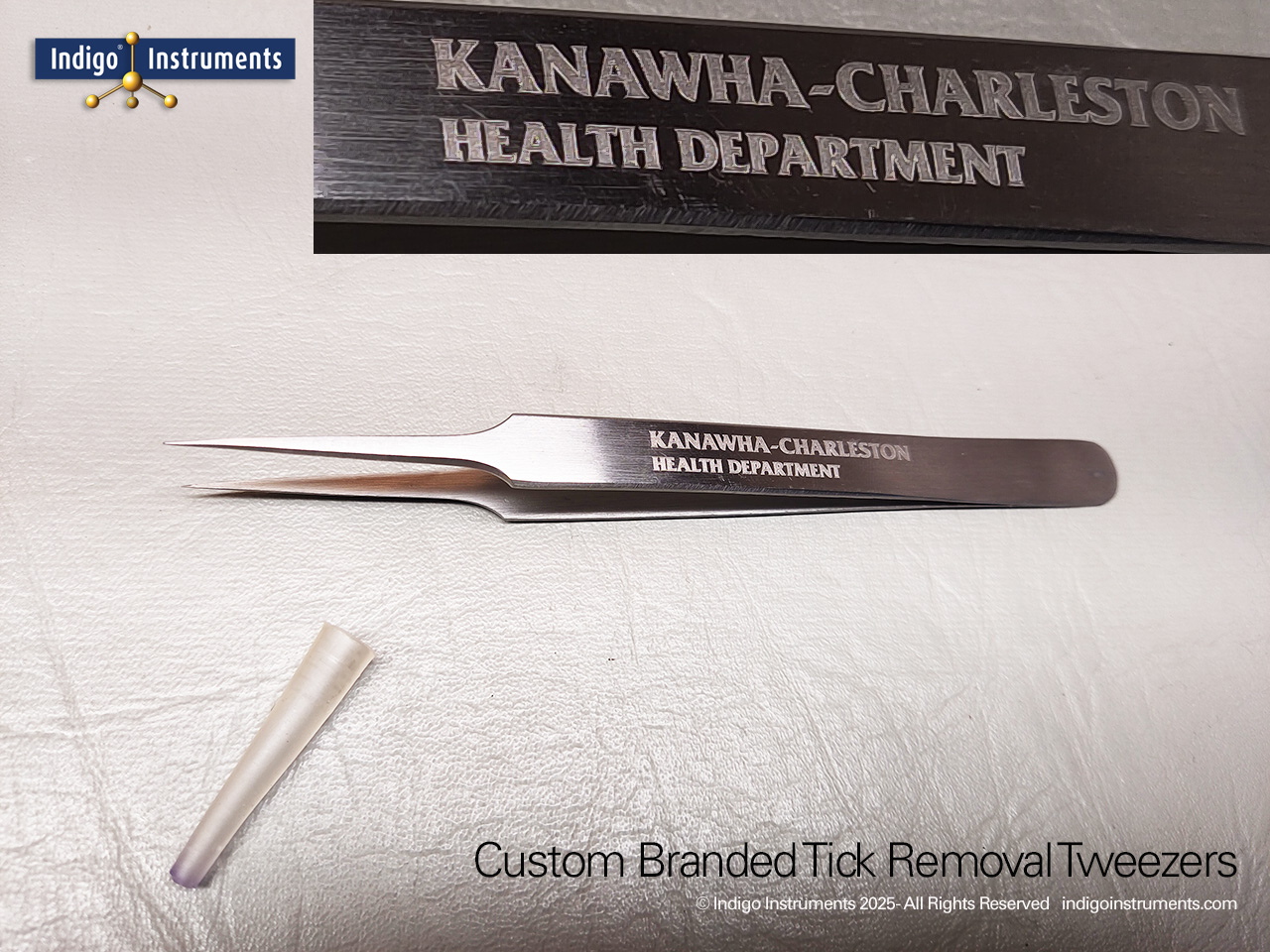 Laser etched tick removal watchmaker forcep
