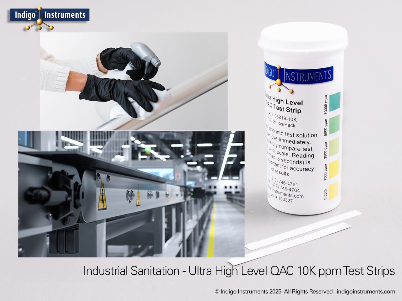 Industrial 10K ppm Quat Test Strips