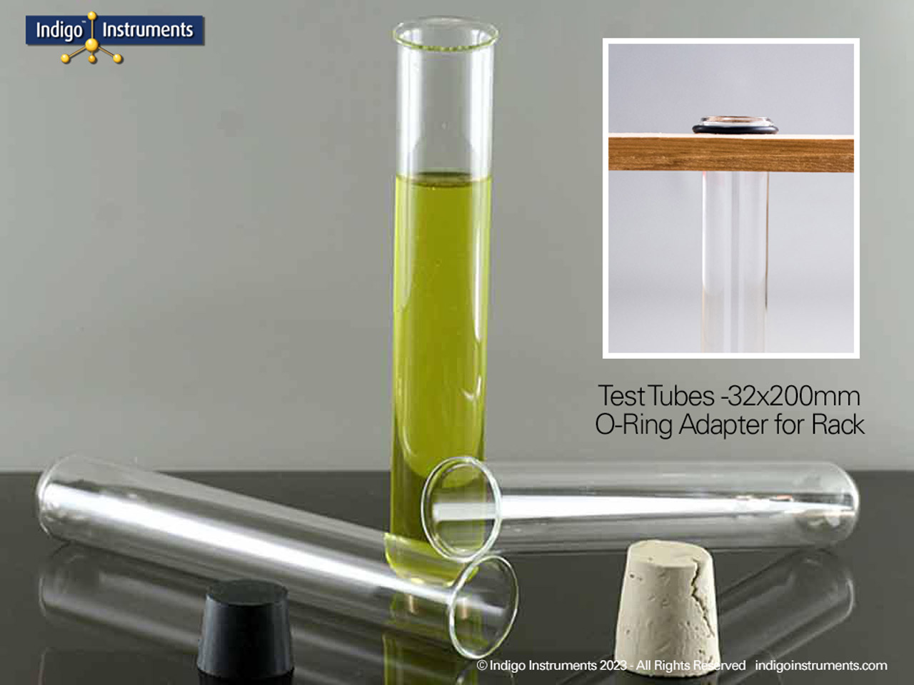 32x200mm Jumbo Glass Test Tube O-Ring Adapter