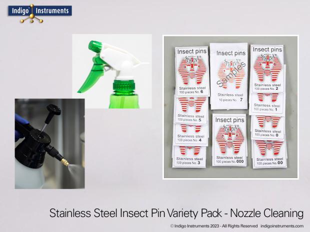 Insect pins, 10 pin packs-10 sizes: #000-7, stainless steel