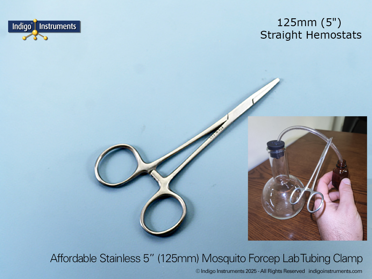 5"/125mm Hemostat Lab Tubing Clamp