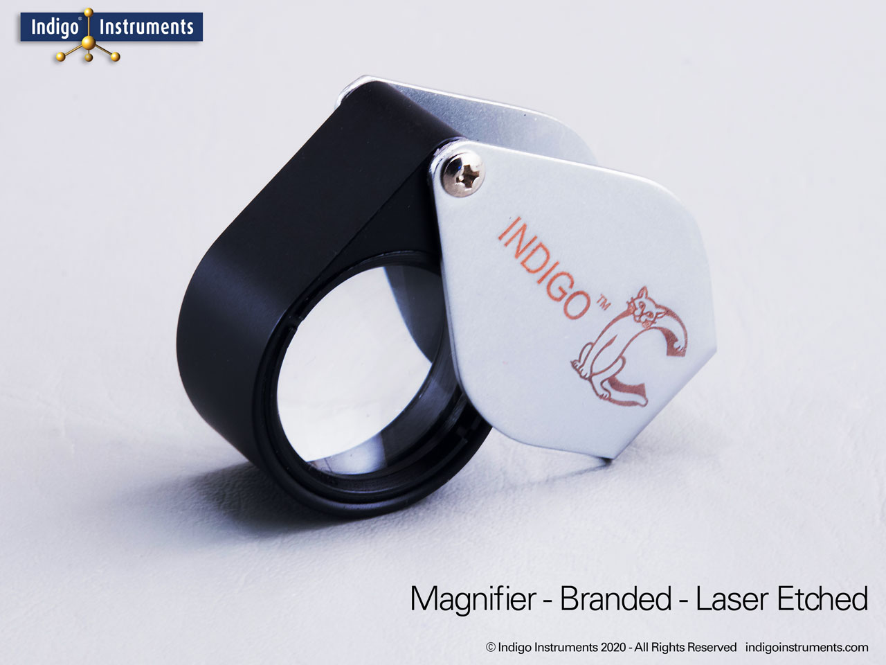 Laser Etched Logo Promotional Brand Advertising 10X Pocket Magnifier