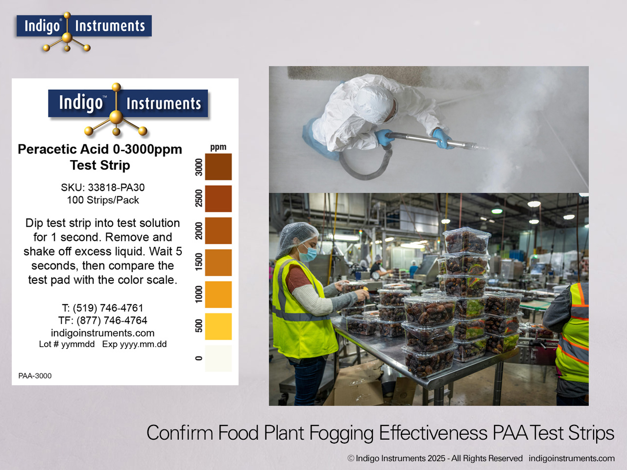 Food Fogging 0-3000ppm PAA Test Strips