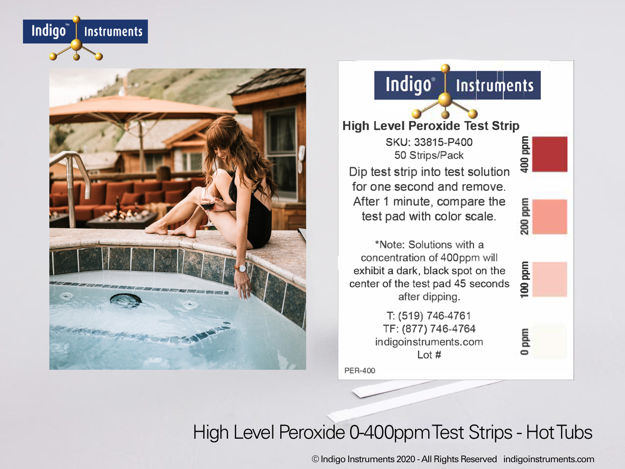 Hot Tub Hygiene 400ppm H2O2 Test Strip