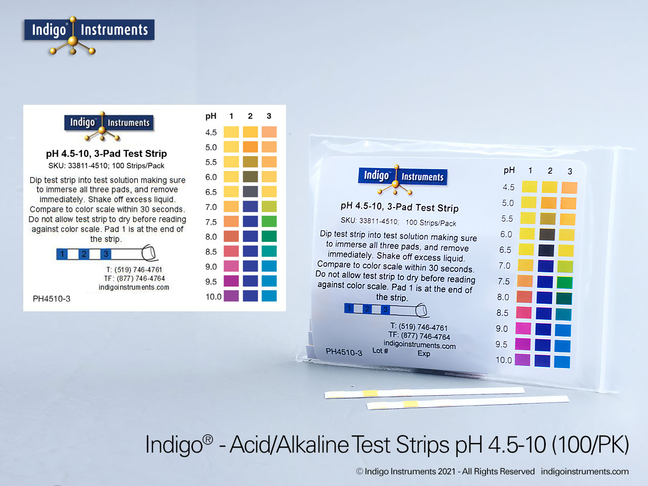 pH 0-7 Test Strips, 3 Pad - Precision Laboratories Test Strips