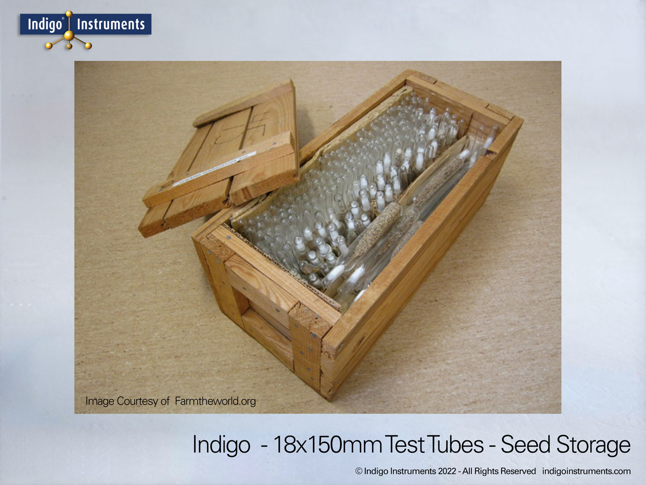 Seed storage container test tubes for vaults or homesteading