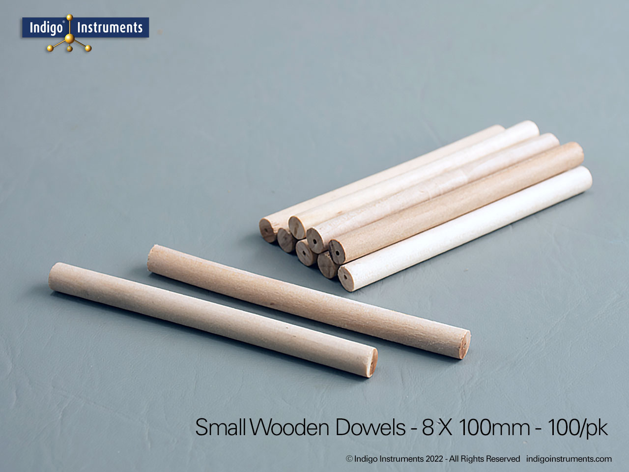 Small Wooden Dowels, 8x100mm, 100 Pieces/Pack