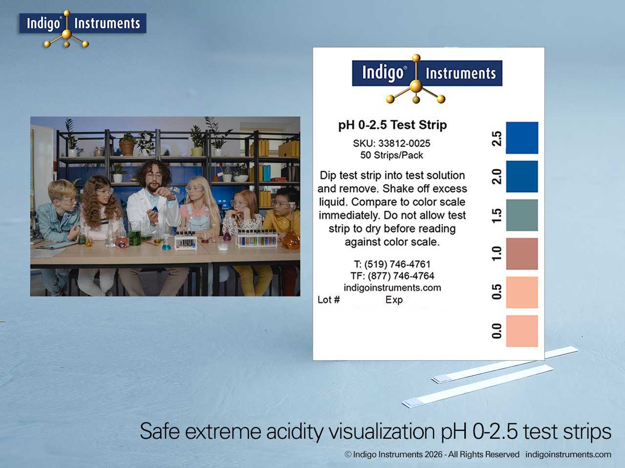 Strong Acid Lab Demonstration pH Test Strips