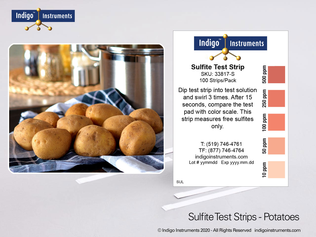 Cut Potato Sulfite Level Testing Strips