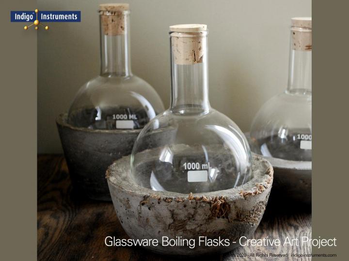 Big Florence Boiling Flask 1000ml, Flat Bottom Heavy Duty Borosilicate