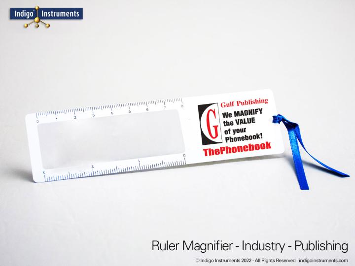 Small bookmarkruler magnifier, 3.5X, 140x38mm (5.5")