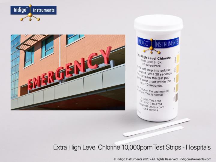 Indigo Sodium Hypochlorite Test Strips10000 ppm Available Chlorine