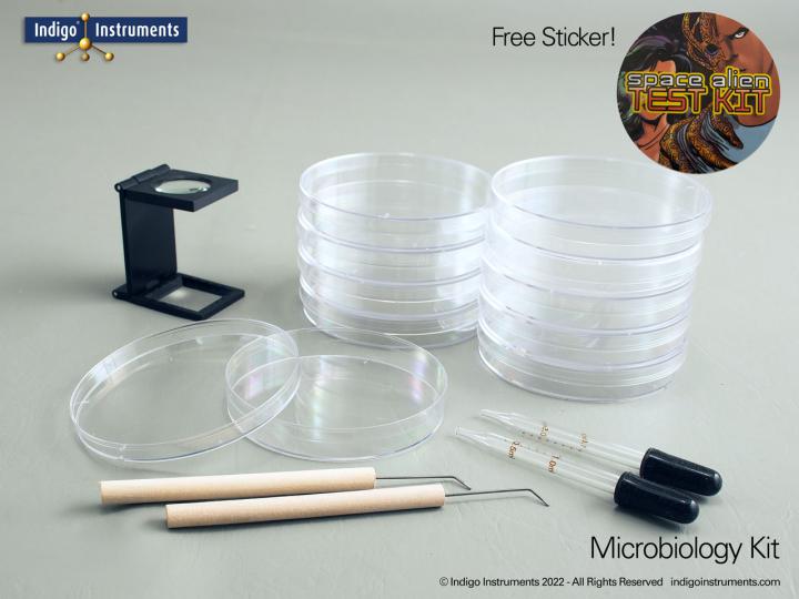 Petri Dish Kit 10 Dishes, 2 Droppers & Spreaders, Magnifier