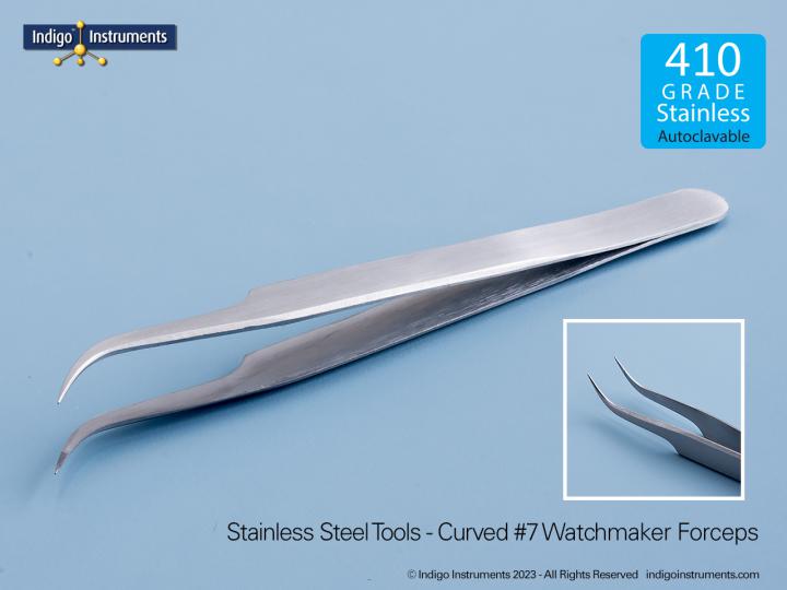 Forceps Watchmaker Instruments Forceps, watchmaker, curved, #7, 125mm (5