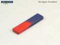 Bar magnet, ferrite, 75x18x6.5mm, red/blue: N/S