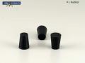 Rubber stopper, #1, ~H:26 x T:19 x  B:14mm, solid