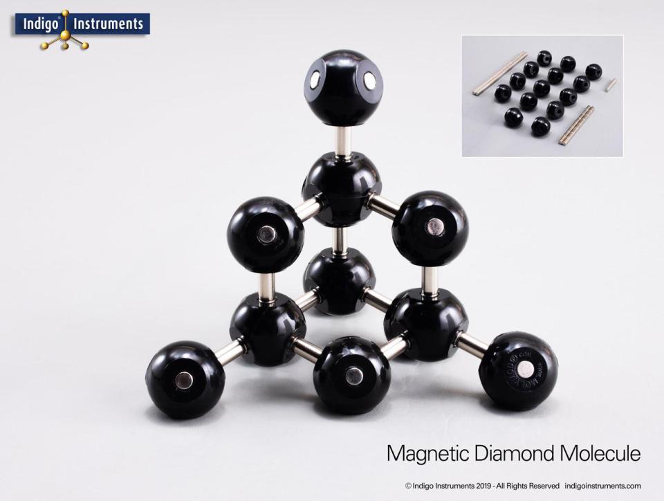 Magnetic Clickable Atom Model Diamond Magnetic Molecular Model Kit-Indigo AtoMag