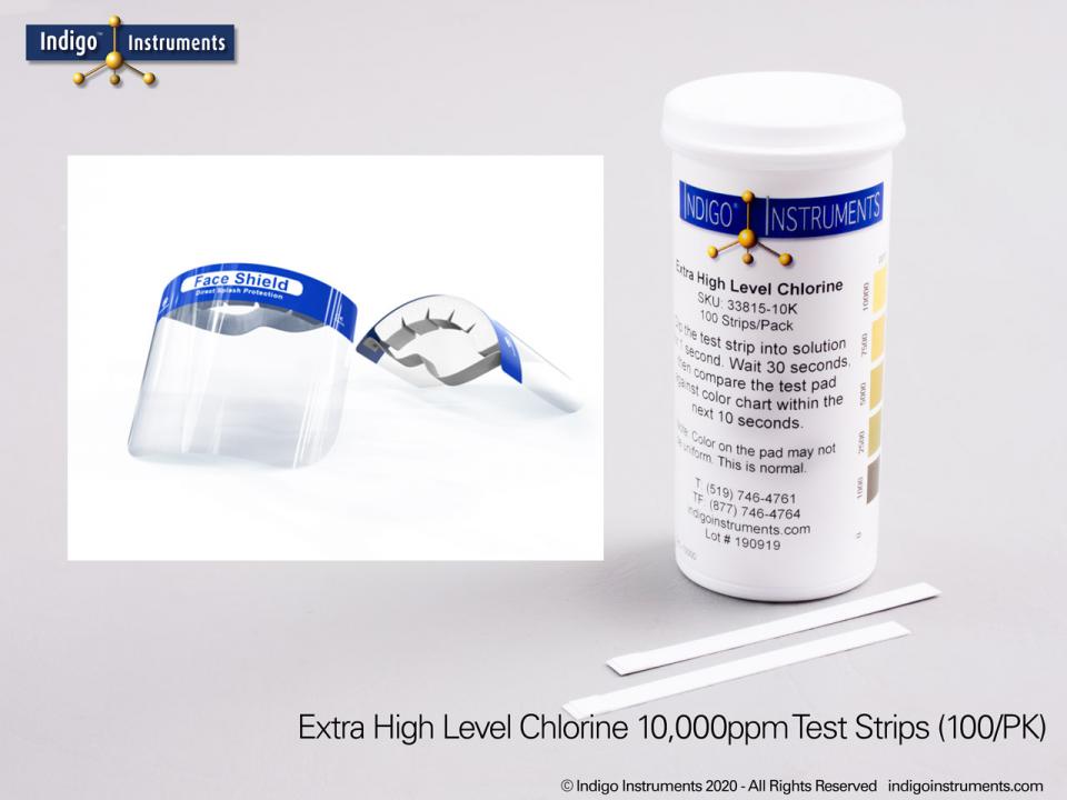 Indigo Sodium Hypochlorite Test Strips10000 ppm Available Chlorine
