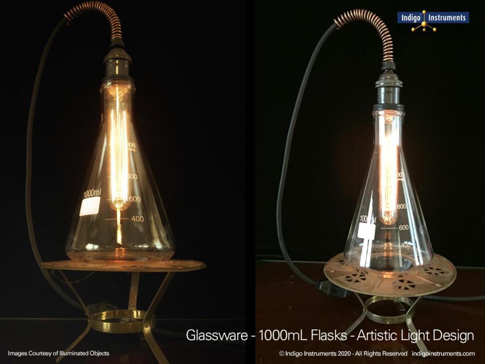 1000mL Erlenmeyer Flask on Bunsen Burner Stand from Illuminated Objects