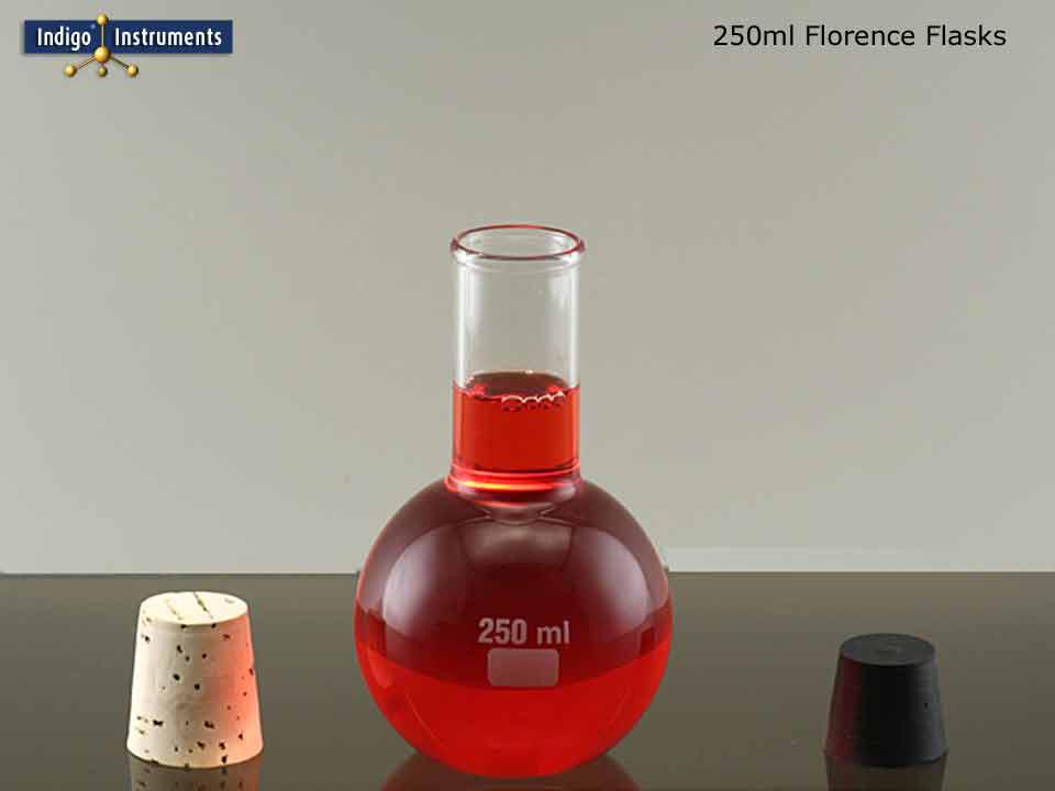 Florence Flask, 250ml Flat Bottom Heavy Duty Borosilicate Glass (Pyrex