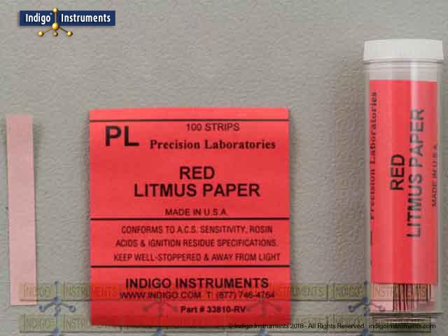 red litmus paper alkali test 100 strips vial